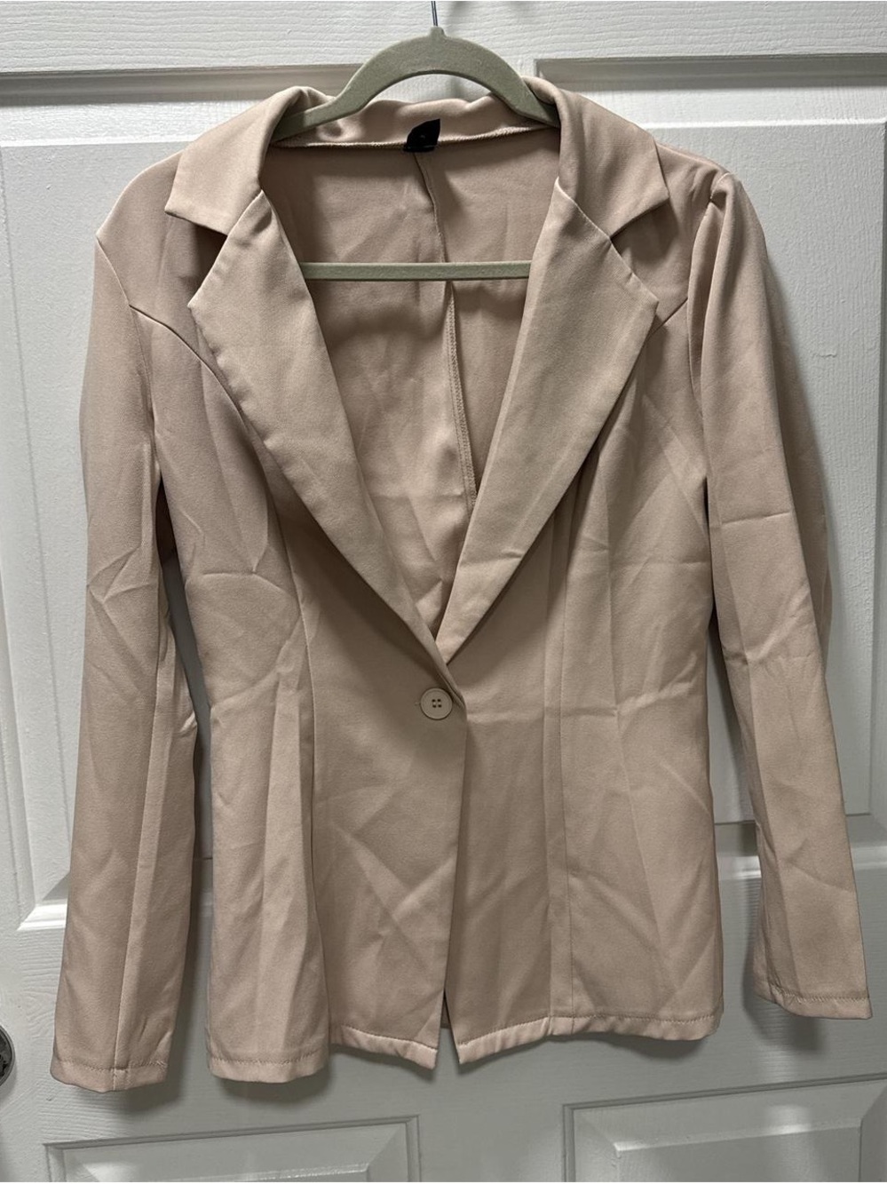 SHEIN Single-Button Blazer Jacket in Light Beige
